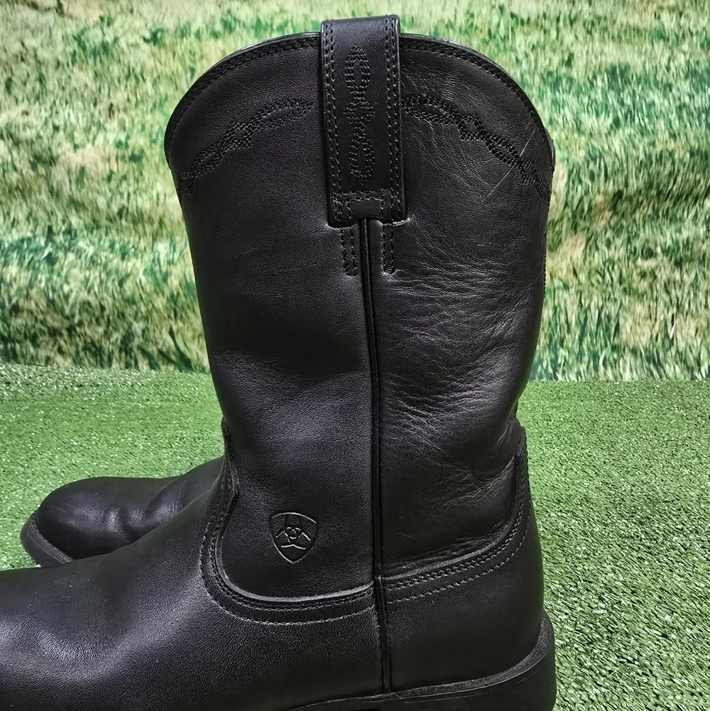 Ariat Heritage Roper Embroidered Leather Round Toe Mens Boots Size 7.5 LIKE NEW